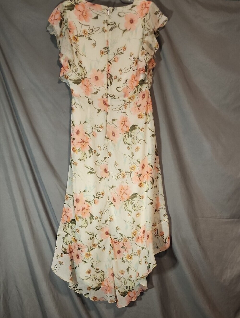 Salt And Sugar Floral High-Low Dress in Cream And Pink - Picture 3 of 11